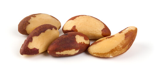 Brazil nuts, isolated on white background.