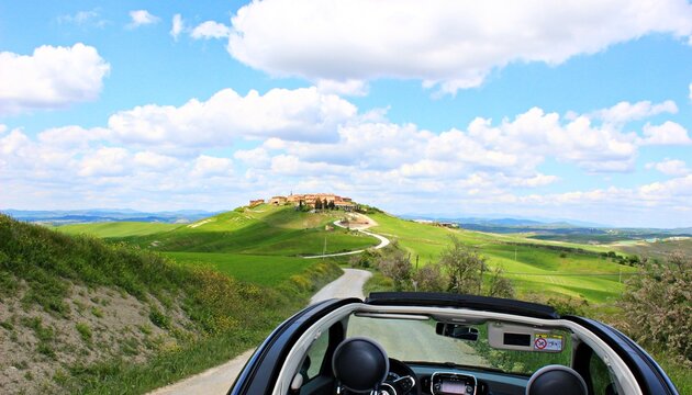 Fototapeta Italy, Tuscany: View of Tuscany hills.