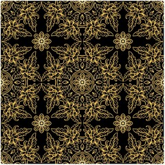 Luxury mandala seamless pattern with rose flower.	