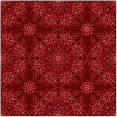 Mandala seamless pattern with rose flower.	