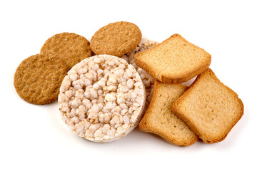 Cereal products, isolated on white background. High resolution image.