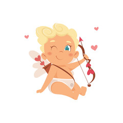 Obraz premium Cute Cupid character. Amur babies. Vector characters.