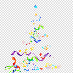 ribbon serpentine tinsel red spiral color curly