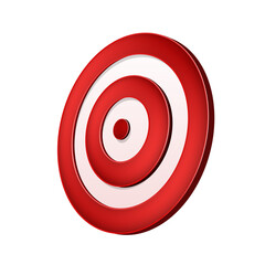 Target red dart goal circle. Bullseye aim. Success board. Archery business target concept. Accuracy red dartboard center game. 3d realistic vector