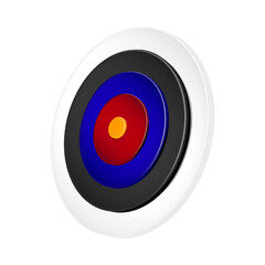 Target archery bullseye game goal. Aim background. Dart dartboard. Hit sport. Shot archery mark circle. Target center 3d realistic vector