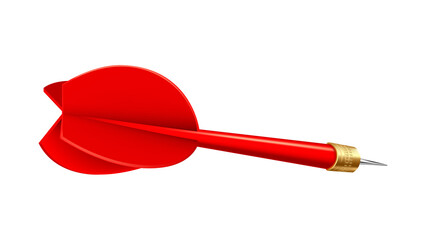 Red dart arrow isolated. Sport game. Professional fly. Marketing fight. 3d realistic vector