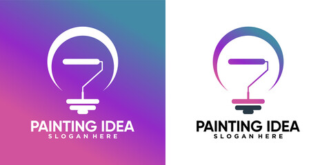 painting idea logo design with creative concept