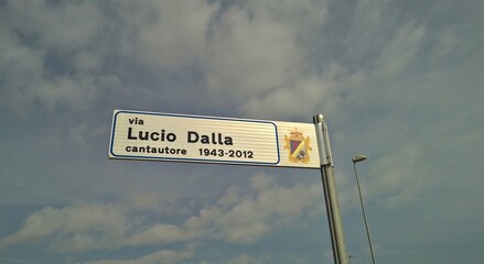 Italy: Road signal ( Lucio Dalla Street).