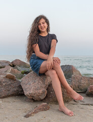 the girl on the stone