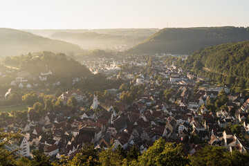 Blick auf Blaubeuren, in der Nähe von Ulm, auf der schwäbischen Alb