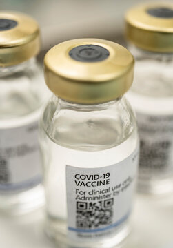 Close-up&nbsp;of a Covid-19 vaccine vials