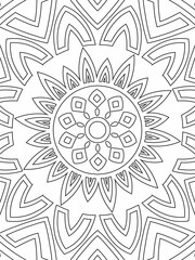 Doodle floral pattern in black and white. A page for coloring book: very interesting and relaxing job for children and adults. Zentangle drawing. Flower carpet in a magic garden