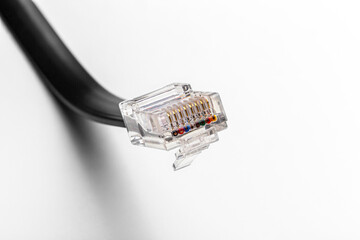 twisted pair cable modular plug close up