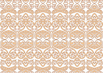 Interlacing abstract ornament in the medieval, romanesque style. Seamless pattern, background. Outline vector illustration.