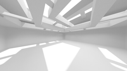 Illuminated corridor interior design. Empty Room Interior Background