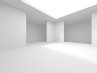 Illuminated corridor interior design. Empty Room Interior Background