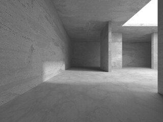 Abstract architecture background. Empty rough concrete interior