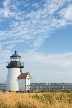 USA, Massachusetts, Cape Cod, Nantucket Island, Brant Point Lighthouse at Nantucket Harbor