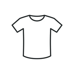 T-shirt line icon isolated on white background. Vector