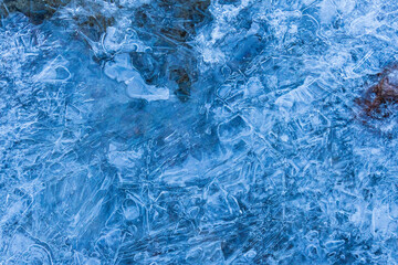 Close-up of ice on river