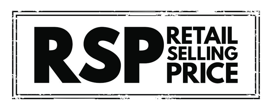 RSP - Retail Selling Price acronym text stamp, business concept background