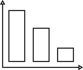 Falling chart, market chart, Financial falling graph icon, Graph shows fall stock market flat vector illustration.