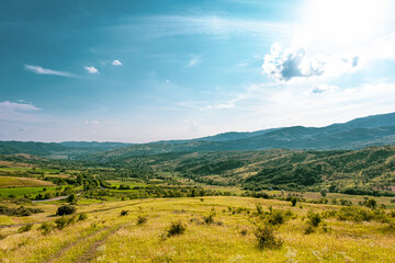 Fototapeta na wymiar The valley - Chiojdului valley, Pietriceaua, Chiojd village area, Buzau county, Siriu mountains, Romania,