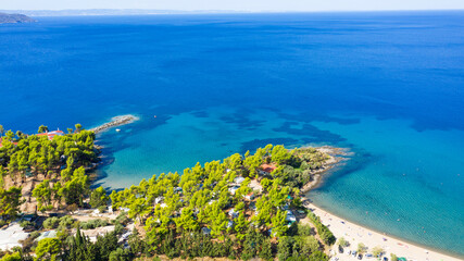 Summer Neos Marmaras village. Sithonia, Greece.