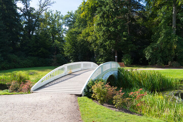white pedestrial bridge
