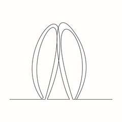 Continuous line drawing of cute rabbit ears. Single one line art of beautiful bunny rabbit animal pet headband fashion costume. Vector illustration