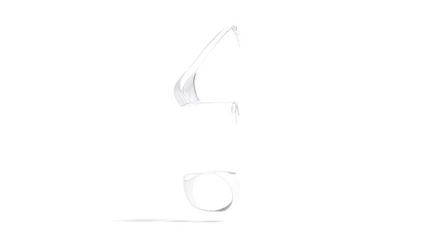 Blank white woman bikini mockup, looped rotation