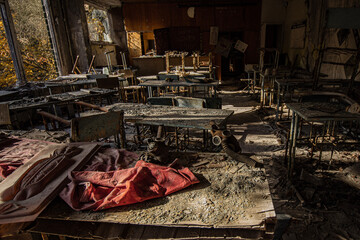 old abandoned school in chernobyl