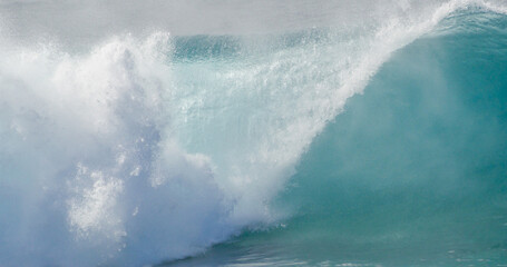 Big tropical ocean wave of high surf water