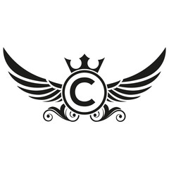 wings logo, Eagle Bird abstract Logo design vector And C Logotype, Transportation Concept
