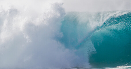 Big tropical ocean wave of high surf water