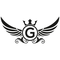 wings logo, Eagle Bird abstract Logo design vector And G Logotype, Transportation Concept