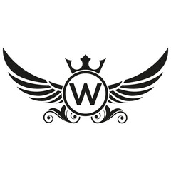 wings logo, Eagle Bird abstract Logo design vector And W Logotype, Transportation Concept