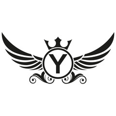 wings logo, Eagle Bird abstract Logo design vector And Y Logotype, Transportation Concept