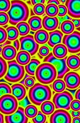 Fototapeta premium Vivid Multi-color of Playful Chaotic Circles Pattern for Abstract Background