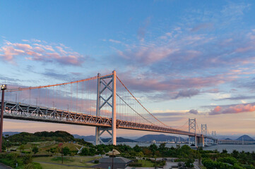 The bridge called “Seto Ohashi” is connecting Shikoku island and the main island of Japan