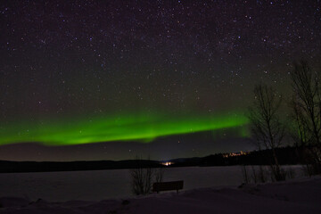 Northern Lights (Aurora Borealis or Polar Lights) - Birch Lake, Alaska (USA)
