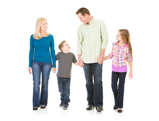 Fototapeta premium Family: Holding Hands and Walking