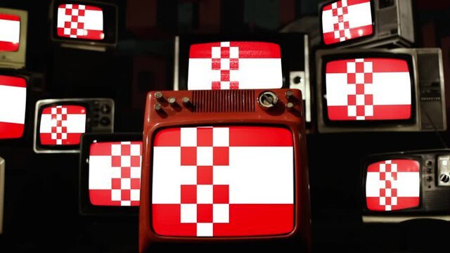 Flag of Hamm, Germany, and Vintage Televisions.
