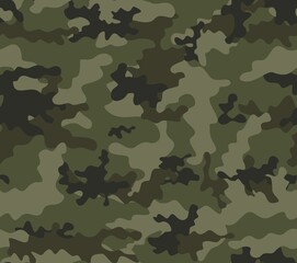 
Forest camouflage pattern, vector military uniform pattern, classic green texture.
