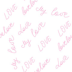 love you hearts romantic pattern illustration isolated on white. black and white seamless pattern for wallpaper, textiles, packaging, scrapbooking, foil stamping.