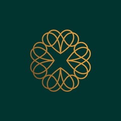 flower mandala ornament icon logo design vector