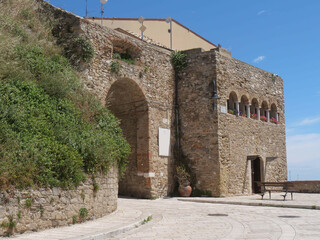 the entrance arch into the old city through the city walls of the Swabian Castle in Termoli