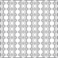 Vector ethnic pattern with symmetrical elements . Repeating geometric tiles from striped elements.Monochrome texture.Black and white pattern for wallpapers and backgrounds.