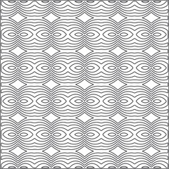 Vector pattern with symmetrical elements. Repeating geometric tiles from striped elements.Monochrome stylish texture.Black and
white pattern for wallpapers and backgrounds.