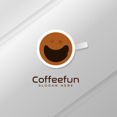 Coffeefun logo vector. Cafe and restaurant branding. Vector illustration